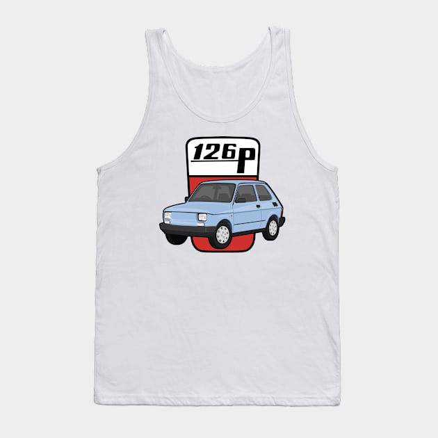 126P Car maluch 126 light blue Tank Top by creative.z